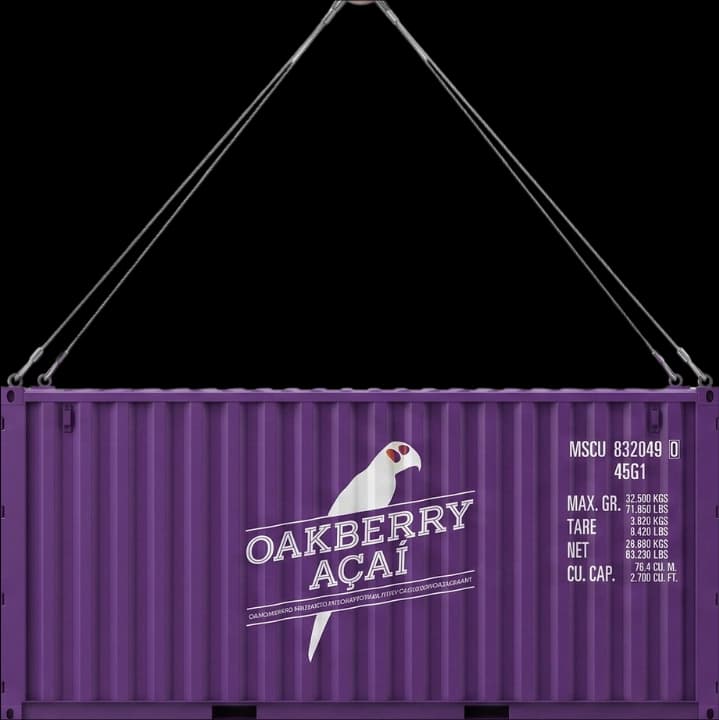 Contêiner Oakberry Açaí com cabos estendidos